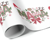 Kerst Mama Coquette Bow Mama Claus Tree Cake Cadeaupapier (Rol Hoek)