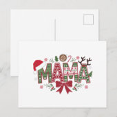 Kerst Mama Coquette Bow Mama Claus Tree Cake Feestdagenkaart (Voorkant / Achterkant)