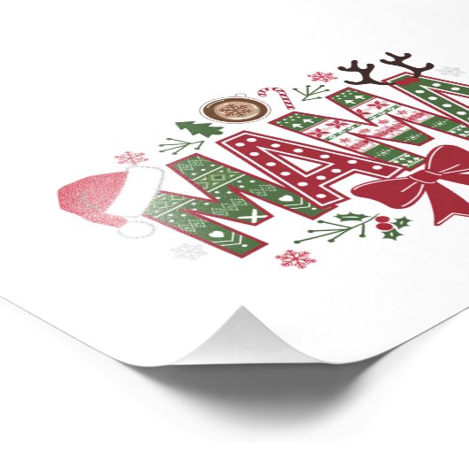 Kerst Mama Coquette Bow Mama Claus Tree Cake Foto Afdruk (Hoek)