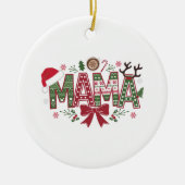 Kerst Mama Coquette Bow Mama Claus Tree Cake Keramisch Ornament (Voorkant)