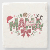 Kerst Mama Coquette Bow Mama Claus Tree Cake Stenen Onderzetter (Voorkant)