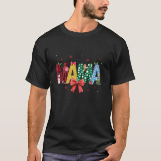 Kerst Mama Coquette Bow Santa Hat Kerstboom Ca T-shirt