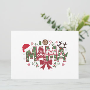 Kerst Mama Coquette Strik Mama Claus Boom Cake Feestdagenkaart