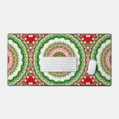 Kerst Mandala in rood, groen en warm goud Bureaumat (Keyboard & Muis)