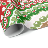 Kerst Mandala in rood, groen en warm goud Cadeaupapier (Rol Hoek)