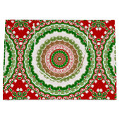 Kerst Mandala in rood, groen en warm goud Groot Cadeauzakje (Voorkant)