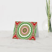 Kerst Mandala in rood, groen en warm goud Kaart (Voorkant)