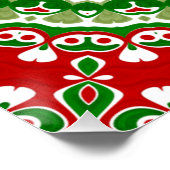 Kerst Mandala in rood, groen en warm goud Perfect Poster (Hoek)