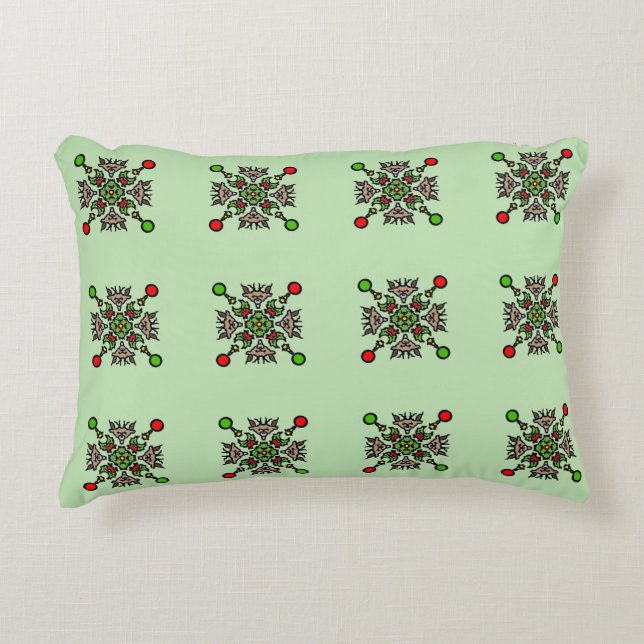 Kerst Mandala Patroon Accent Kussen (Voorkant)