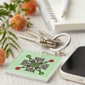 Kerst Mandala Patroon Sleutelhanger (Voorkant Rechts)