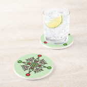 Kerst Mandala Patroon Zandsteen Onderzetter (Zijkant)