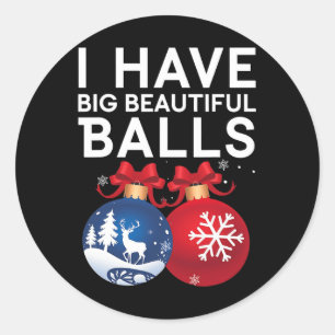 Kerst Mannen aangetreden Grappige T - shirts Ik he Ronde Sticker
