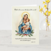 Kerst Maria Madonna en kindvrede Kaart (Gele Bloem)
