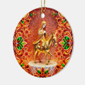 Kerst ~ Maria op de ezel ~ 19e eeuw ~ Keramisch Ornament (Links)