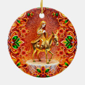 Kerst ~ Maria op de ezel ~ 19e eeuw ~ Keramisch Ornament (Achterkant)