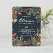 Kerst Marine Blue en Pine Vakantie Kaart (Staand voorkant)