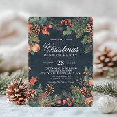 Kerst Marine Blue en Pine Vakantie Kaart