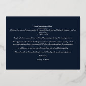 Kerst Marine Chic Luxe Chic Zilver 2 Foto's Folie Feestdagenkaart (Achterkant)