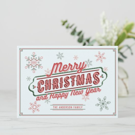 Kerst Marquee Flat Kaart (Staand voorkant)