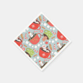 Kerst Marshmallow Snowman Hot Cocoa Servet (Hoek)