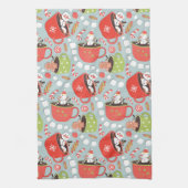 Kerst Marshmallow Snowman Hot Cocoa Theedoek (Verticaal)