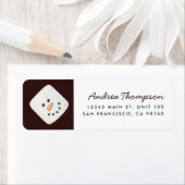 Kerst Marshmallow Snowman retour adres label (Insitu)