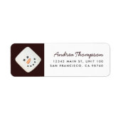 Kerst Marshmallow Snowman retour adres label (Voorkant)