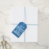 Kerst Marshmallow Wereld Blauwe Cadeautags Cadeaulabel (Met Touw)