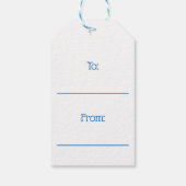 Kerst Marshmallow Wereld Blauwe Cadeautags Cadeaulabel (Achterkant)