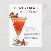 Kerst Martini Cocktail Recept Drank Briefkaart (Voorkant)