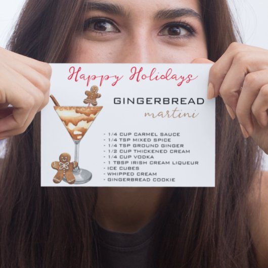 Kerst Martini Cocktail Recept Peperkoek Briefkaart