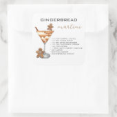 Kerst Martini Cocktail Recept Peperkoek Vierkante Sticker (Tas)