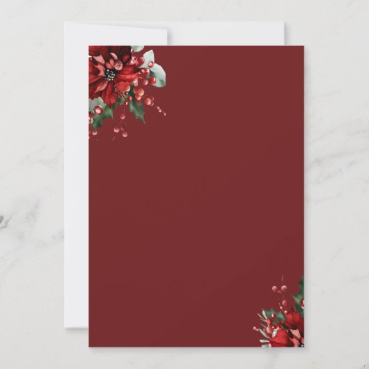 Kerst Martini Poinsettia Holiday Open House Kaart (Achterkant)