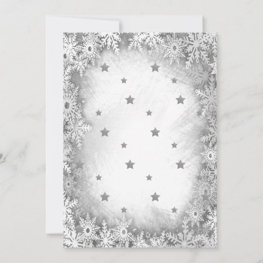 Kerst Martini Snowflakes Grijze Kerst Kaart (Achterkant)