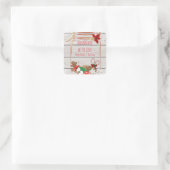 Kerst Mason Cookie Jar Vakantie Favor Vierkante Sticker (Tas)