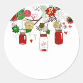 Kerst Mason Jar Sticker (Voorkant)
