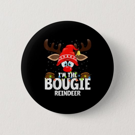 Kerst Matching Ik Ben De Bougie Rendier Ronde Button 5,7 Cm (Voorkant)