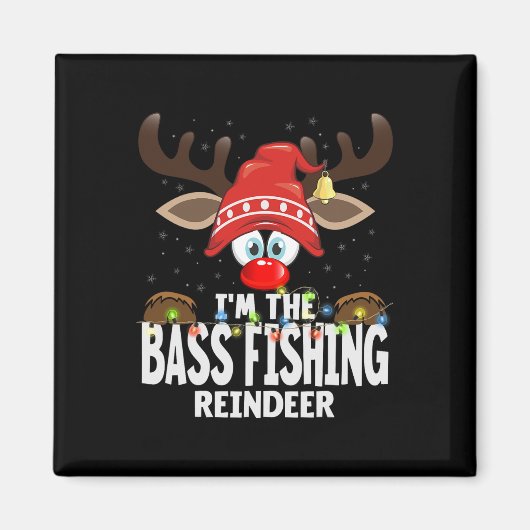 Kerst Matching Ik Ben Het Vissende Rendier B Magneet (Voorkant)