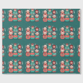 Kerst Matryoshka Nesting Doll Wrapping Papier (Vlak)