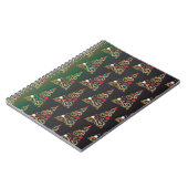 Kerst matte groene gouden kerstboom patroon notitieboek (Linkerzijde)