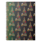 Kerst matte groene gouden kerstboom patroon notitieboek (Voorkant)