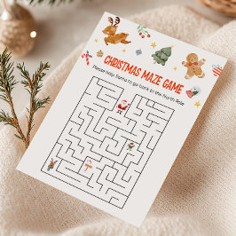 Kerst Maze Spel Feestdagenkaart