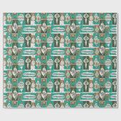 Kerst-MCM-versieringen Cadeaupapier (Vlak)