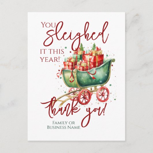 Kerst Medewerker Team Dank u Feestdagenkaart (Voorkant)