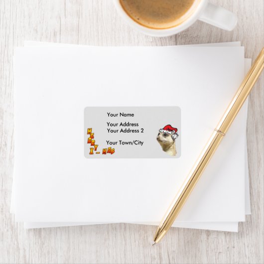 Kerst Meerkat  Adresetiketten Etiket (Insitu)