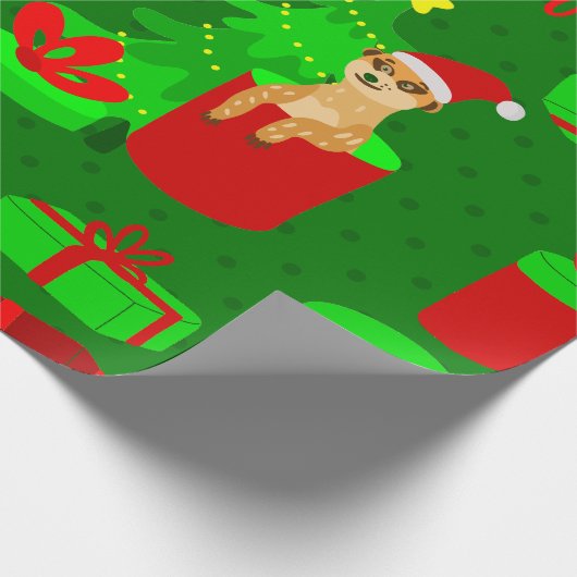 Kerst Meerkat Kerstman Grappige mangoest Cadeaupapier (Hoek)