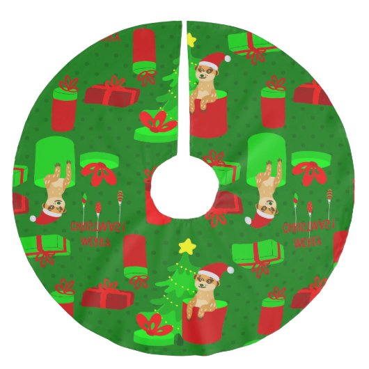 Kerst Meerkat Kerstman Grappige mangoest Kerstboom Rok (Voorkant)