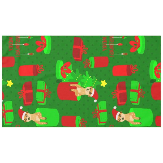 Kerst Meerkat Kerstman Grappige mangoest Tafelkleed (Voorkant (Horizontaal))
