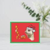 Kerst Meerkat Rood Briefkaart (Staand voorkant)