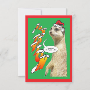 Kerst Meerkat Uitnodiging Groene X-Mas